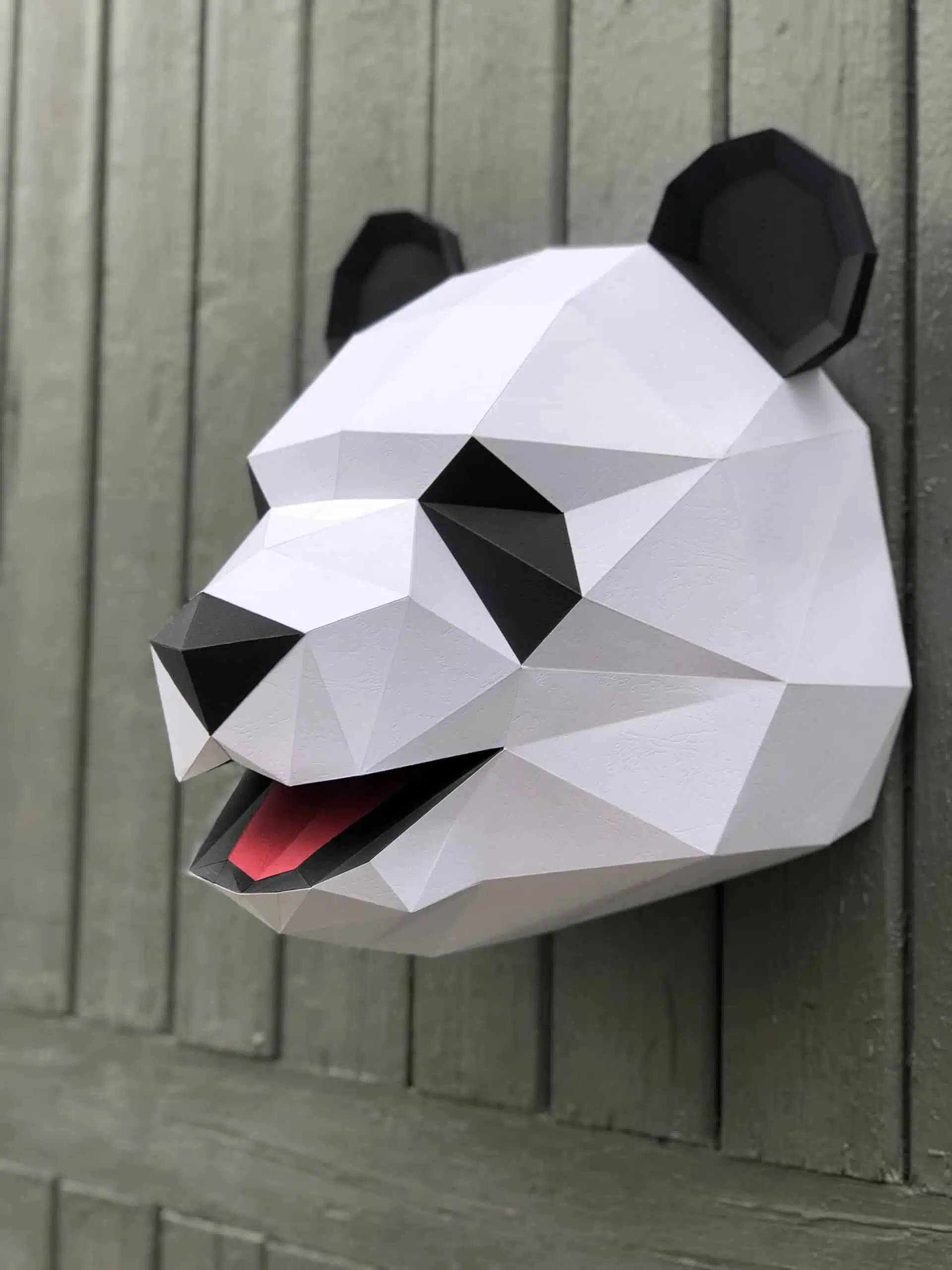 Papercraft cabeça de panda em origami 3D, modelo 3D