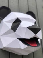 3D origami panda head papercraft