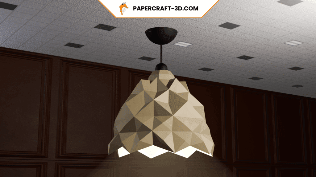 Papercraft geometric suspension in 3D origami