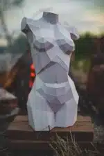 Papercraft de buste de femme en origami 3D