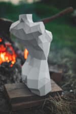 Papercraft bust of a woman in 3D origami