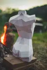 Papercraft de buste de femme en origami 3D
