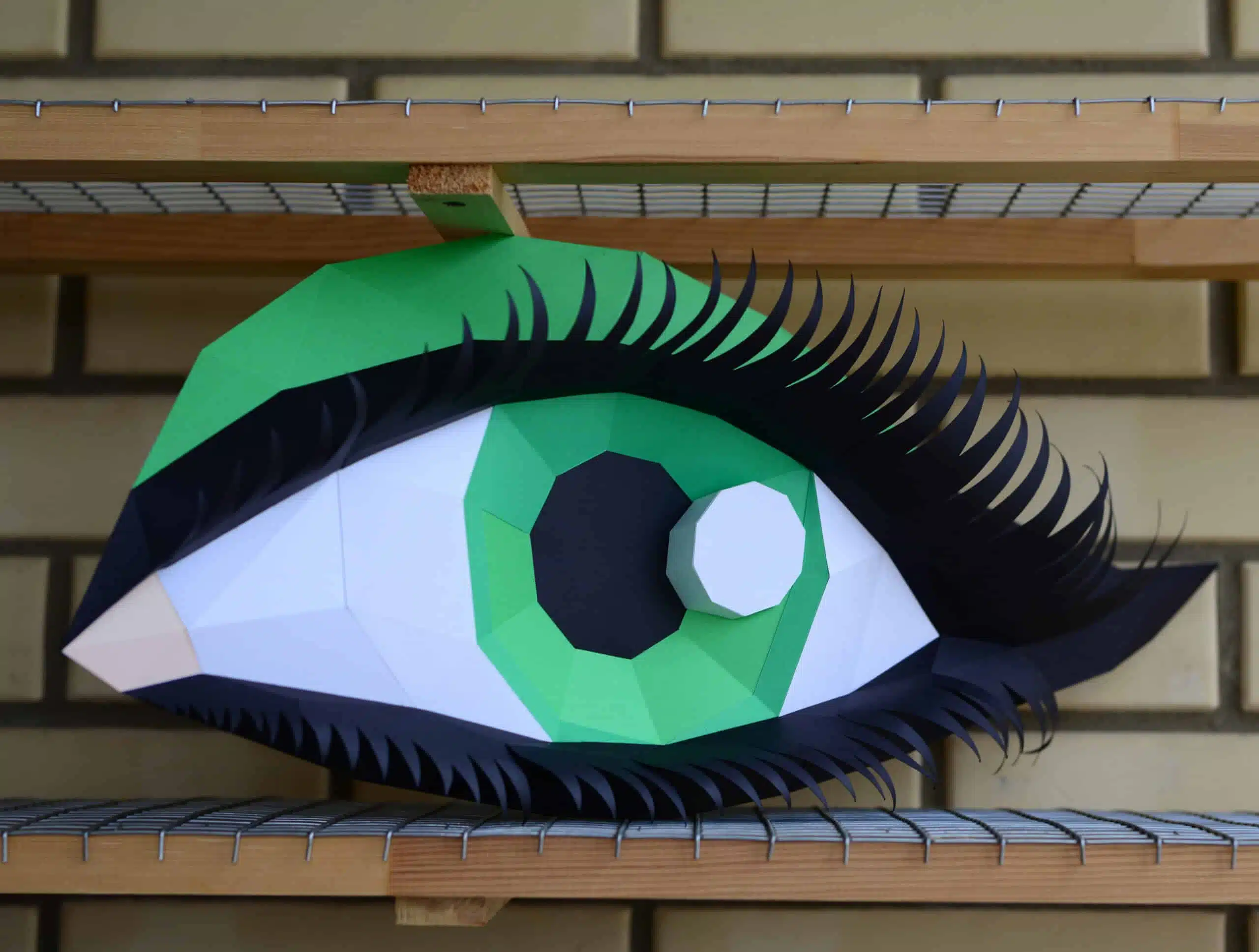 Papercraft d'œil smokey en origami 3D, vue 9