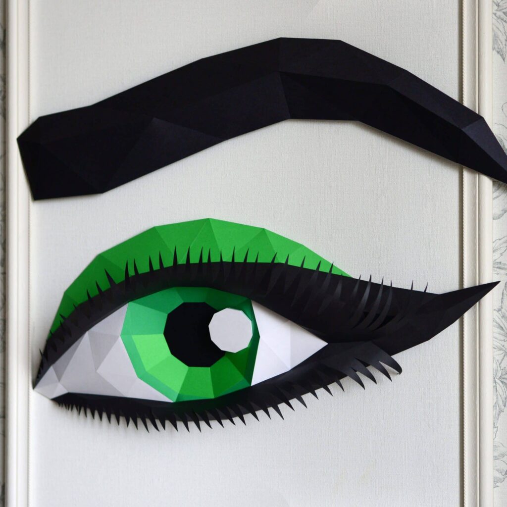 Papercraft di occhio smokey in origami 3D Papercraft di occhio smokey in origami 3D