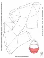 Papercraft avocado met hart in 3D origami, weergave 10