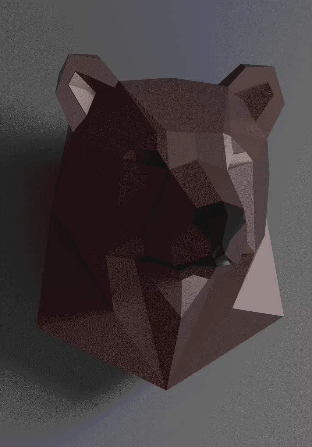 Papercraft wilde dieren in origami 3D, weergave 2