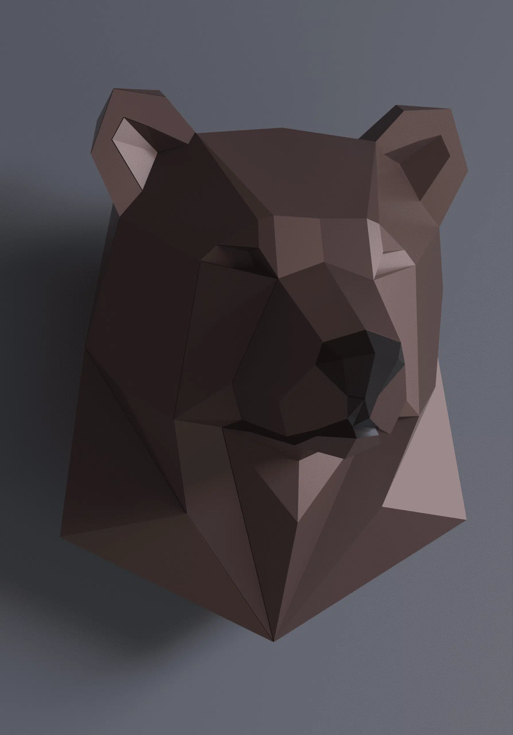 Papercraft wilde dieren in origami 3D, weergave 2