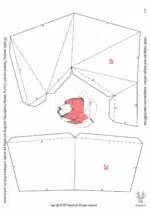 Origami 3D berentrofee met gesloten bek, weergave 6