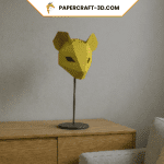 Papercraft mouse mask in 3D origami