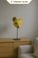 Papercraft mouse mask in 3D origami