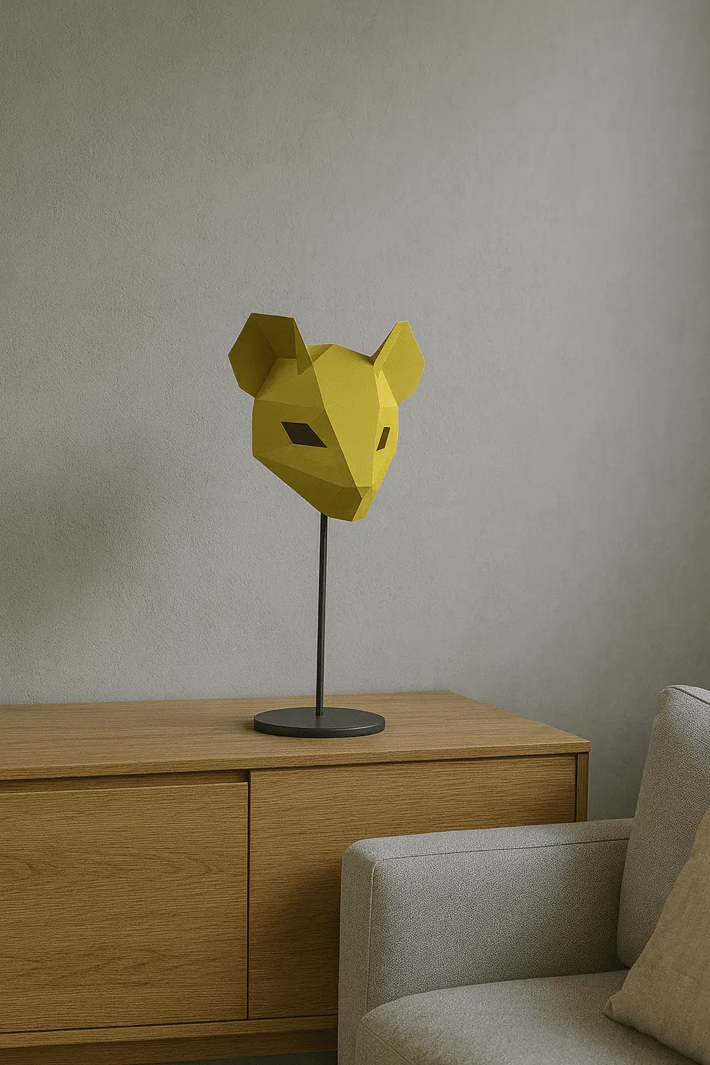Masker van muis in 3D-origami, 3D-model