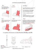 Papercraft of reclining cat in 3D origami