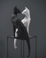 Papercraft oriental cat in 3D origami