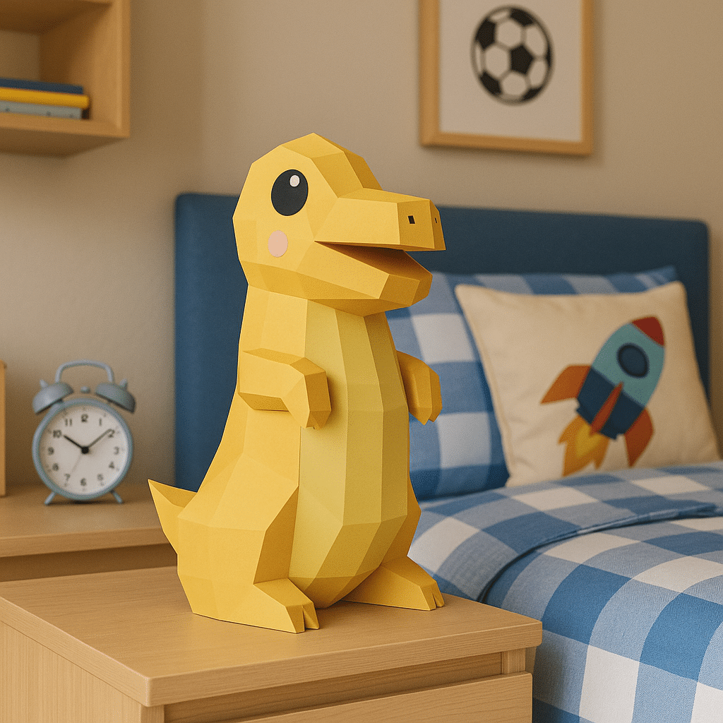 Papercraft dinosaur to make in 3D origami