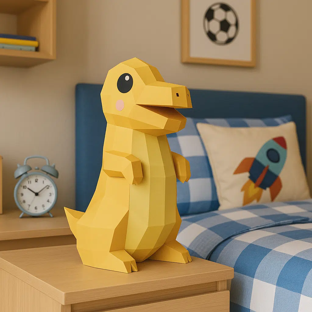 Papercraft de dinossauro para montar em origami 3D