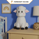 Papercraft de mouton assis en origami 3D