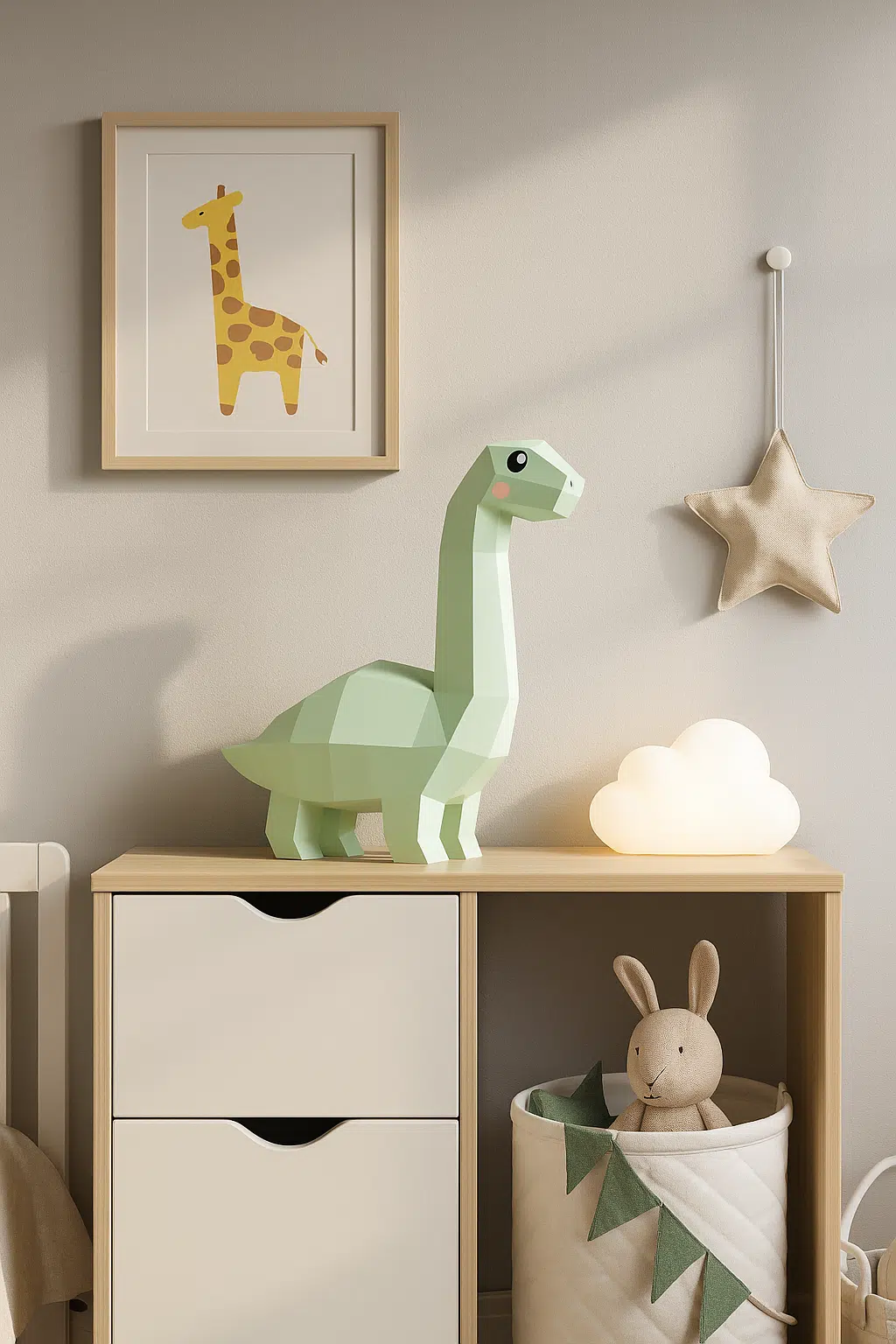 Langnekdinosaurus in 3D-papercraft, 3D-model