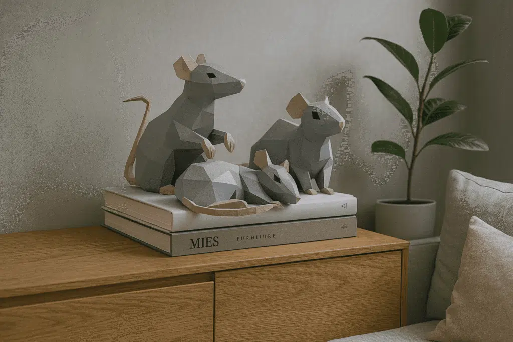 Origami 3D rat voor Chinees Nieuwjaar, 3D-model