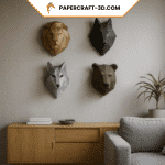 Papercraft de animais selvagens em origami 3D