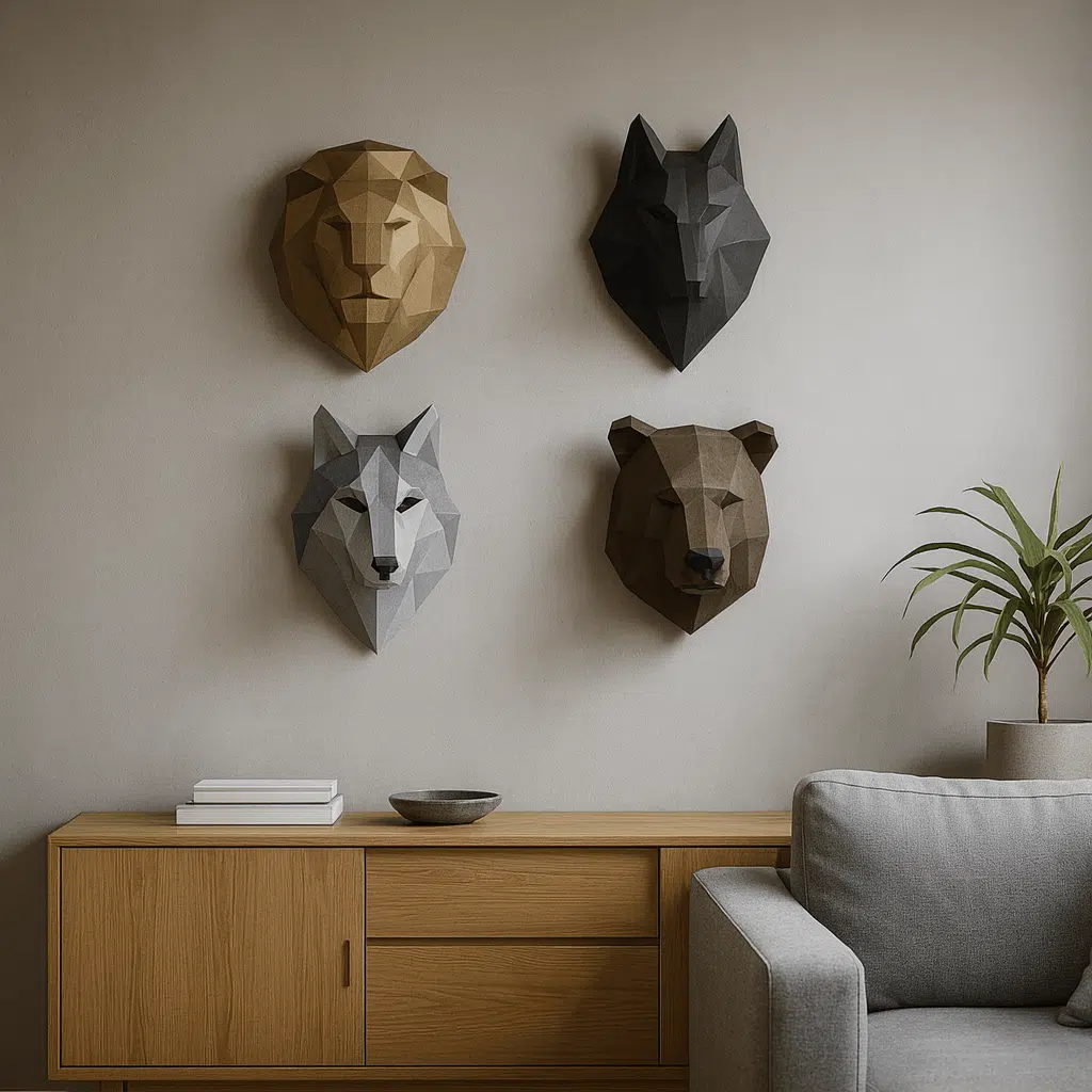 Papercraft de animais selvagens em origami 3D