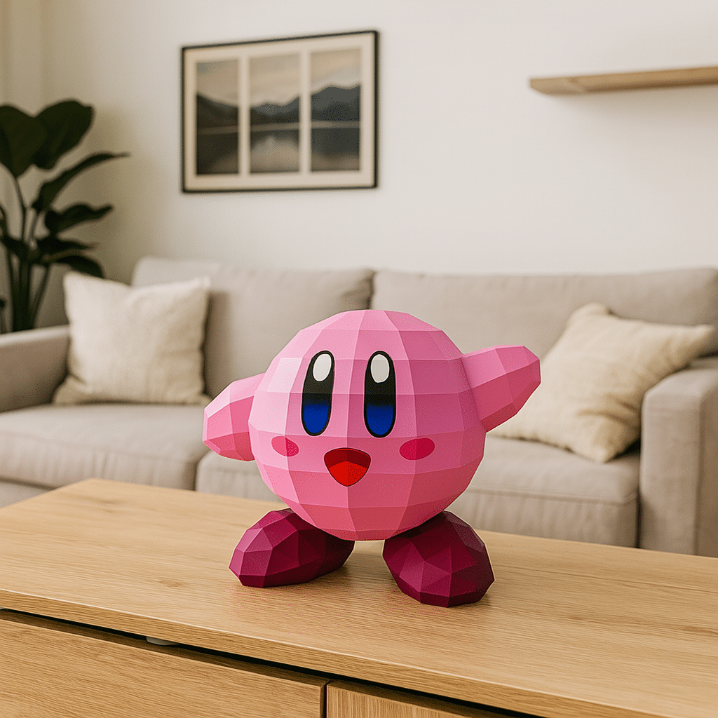 Papercraft of Kirby in 3D origami