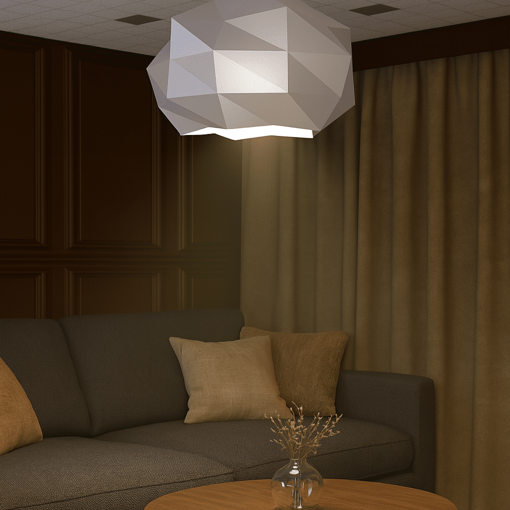 Lampe nuage en papercraft 3D