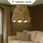Papercraft geometric suspension in 3D origami