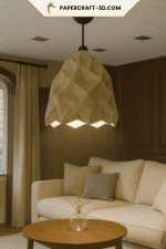 Papercraft geometric suspension in 3D origami