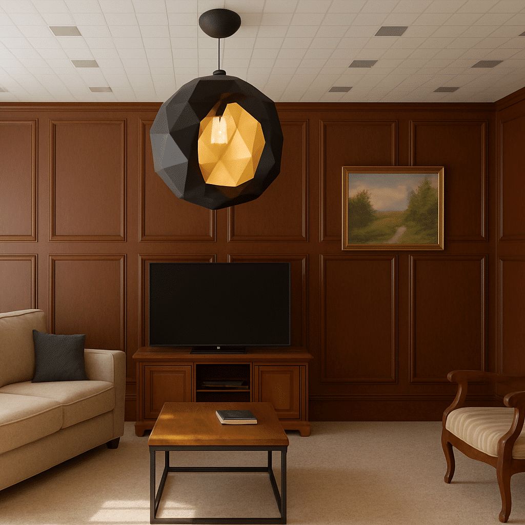 Lampe géode en papercraft 3D