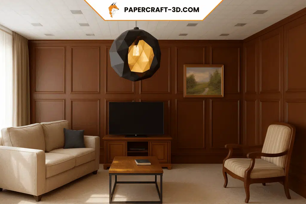 Lampe géode en papercraft 3D