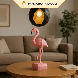 Flamingo in papercraft 3D, 3D-model