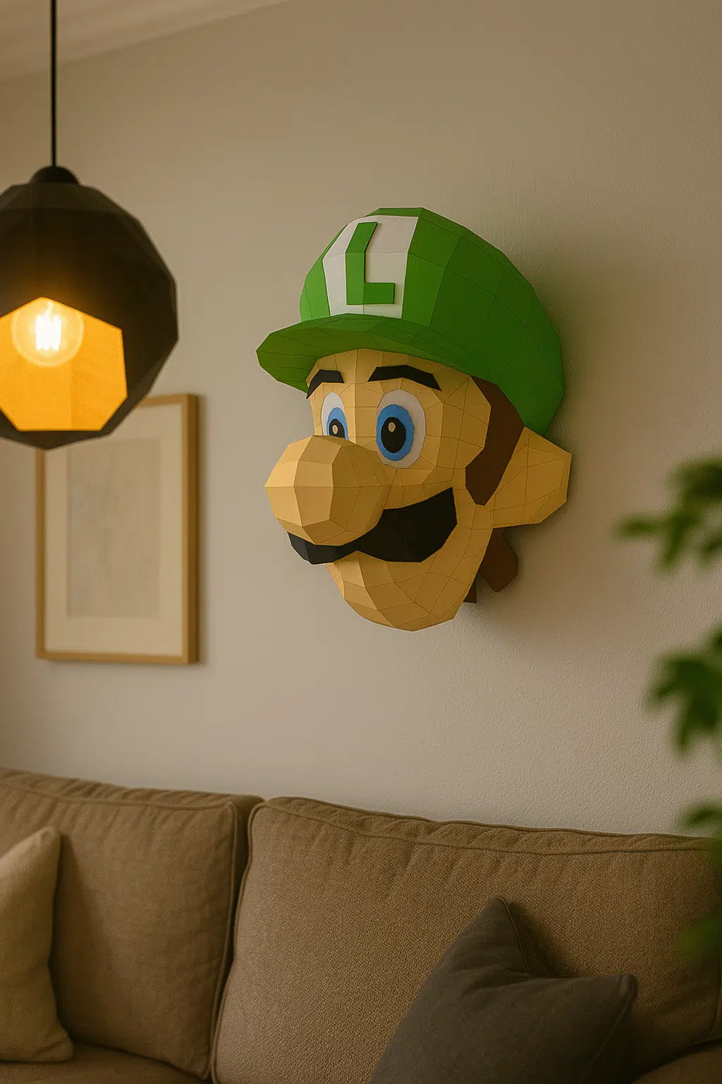 Luigi van Mario in papercraft 3D, 3D-model