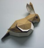 Papercraft de pardal e coelho em origami 3D