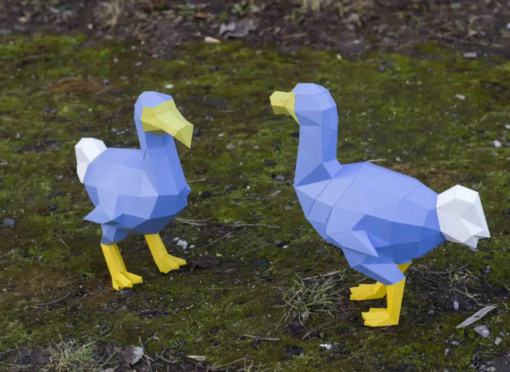 Dodo in 3D origami-papercraft, weergave 4