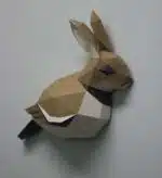 Vogel en konijn papercraft 3D origami, weergave 6