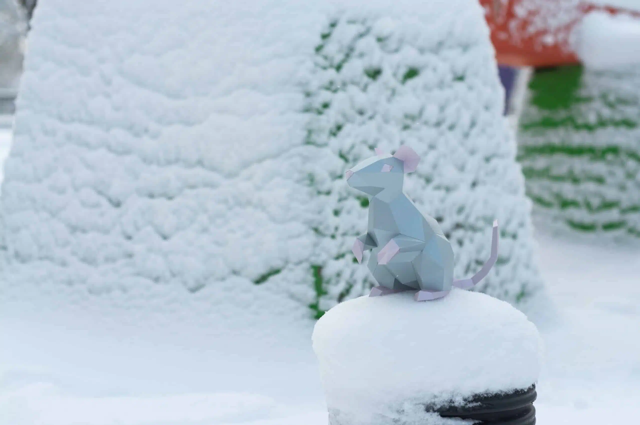 Rat papercraft 3D origami, weergave 10