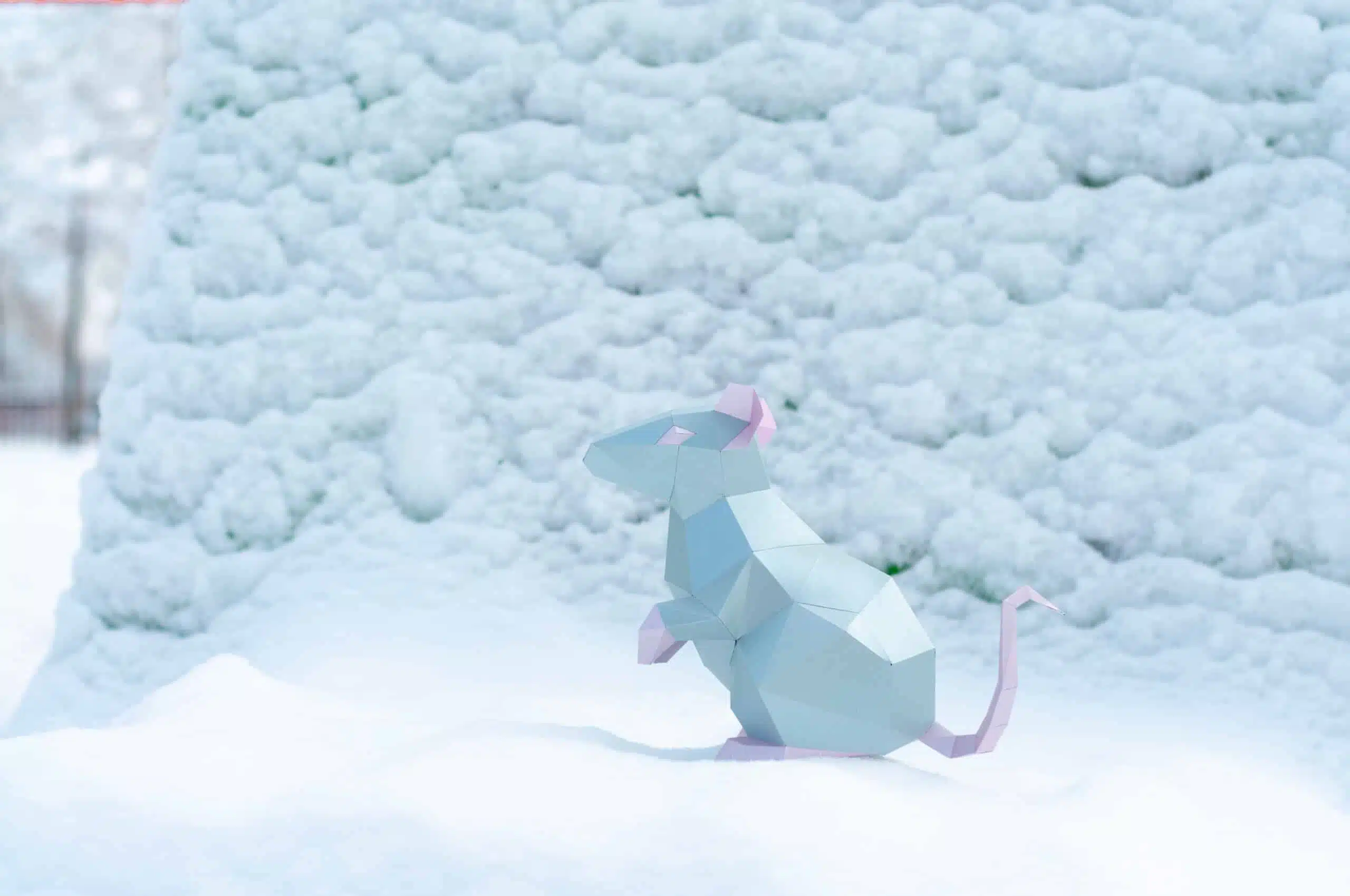 Rat papercraft 3D origami, weergave 7