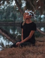 Papercraft deer antler crown in origami 3D