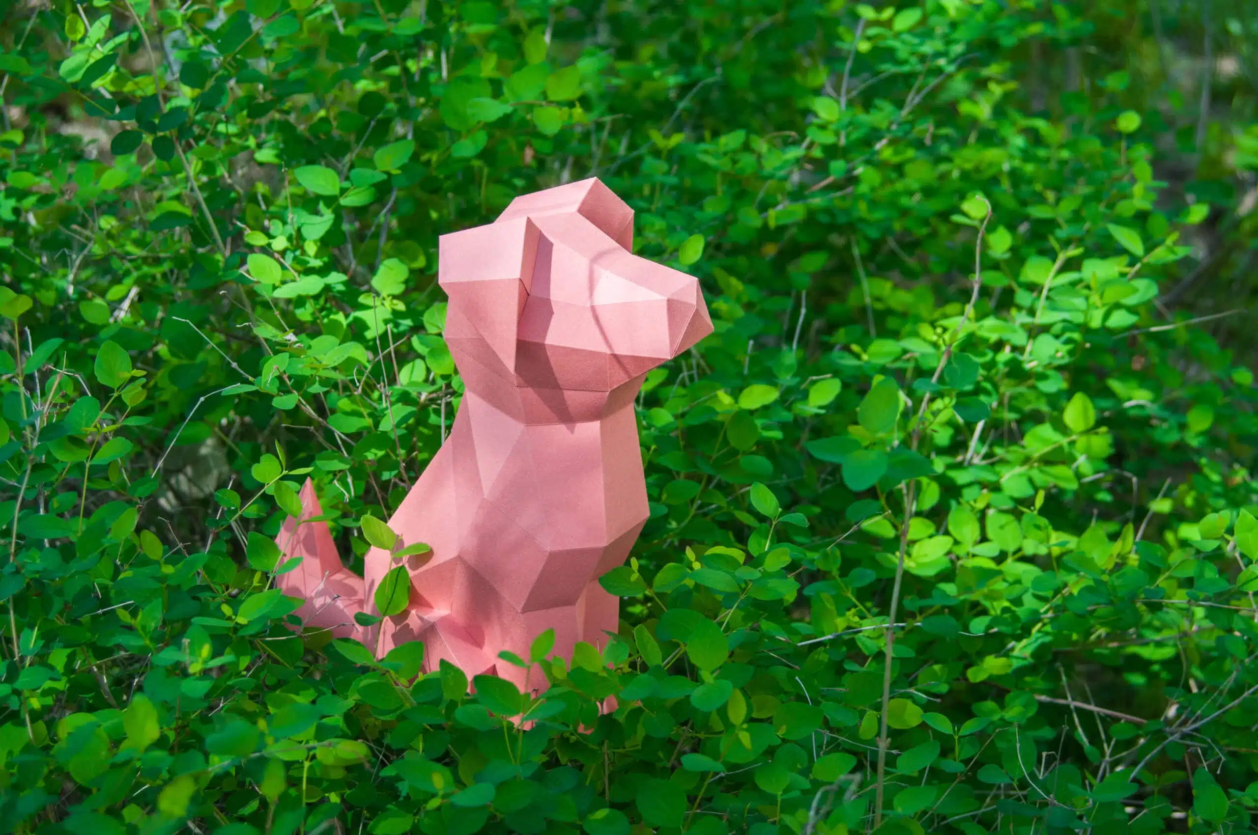 Dobermann kop in 3D-papercraft, weergave 6