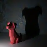 Dobermann kop in 3D-papercraft, weergave 2
