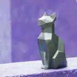 Zittende kat in 3D-origami papercraft, 3D-model