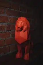Zittende papieren leeuw in 3D origami, weergave 9