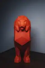 Zittende papieren leeuw in 3D origami, weergave 7