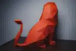 Zittende papieren leeuw in 3D origami, weergave 6
