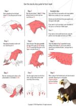 Fliegender Adler als 3D-Origami-Papercraft