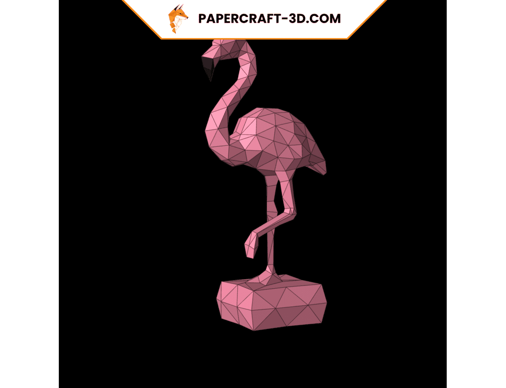 Flamant rose en papercraft 3D