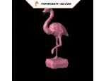Flamenco rosa en papercraft 3D
