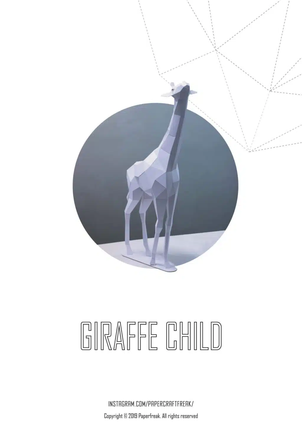 Giraf moeder en kind papercraft, weergave 3