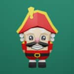 Papercraft of nutcracker in 3D origami