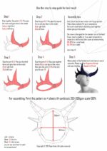 Papercraft de coroa chifrada em origami 3D